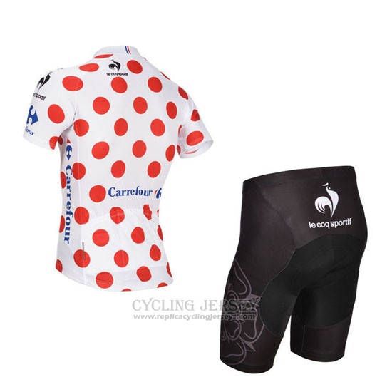 2014 Cycling Jersey Tour de France White and Red-3 Short Sleeve and Bib Short